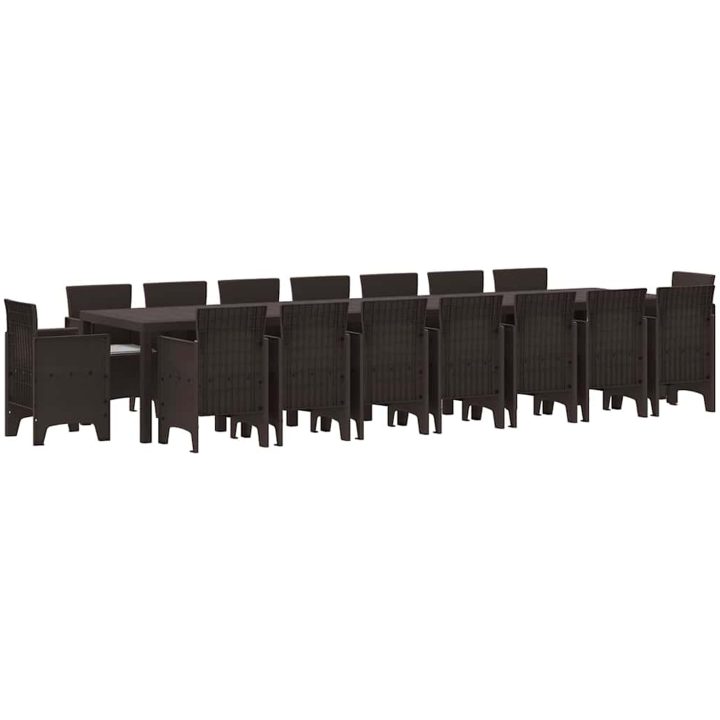 Trädgårdsmöbelset 17 pcs Brun Rattans, polyester vidaXL 16 - Sits – bild 2