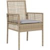 Trädgårdsmöbelset 3 pcs Beige vidaXL 90 x 90 x 75 cm – miniatyr 6