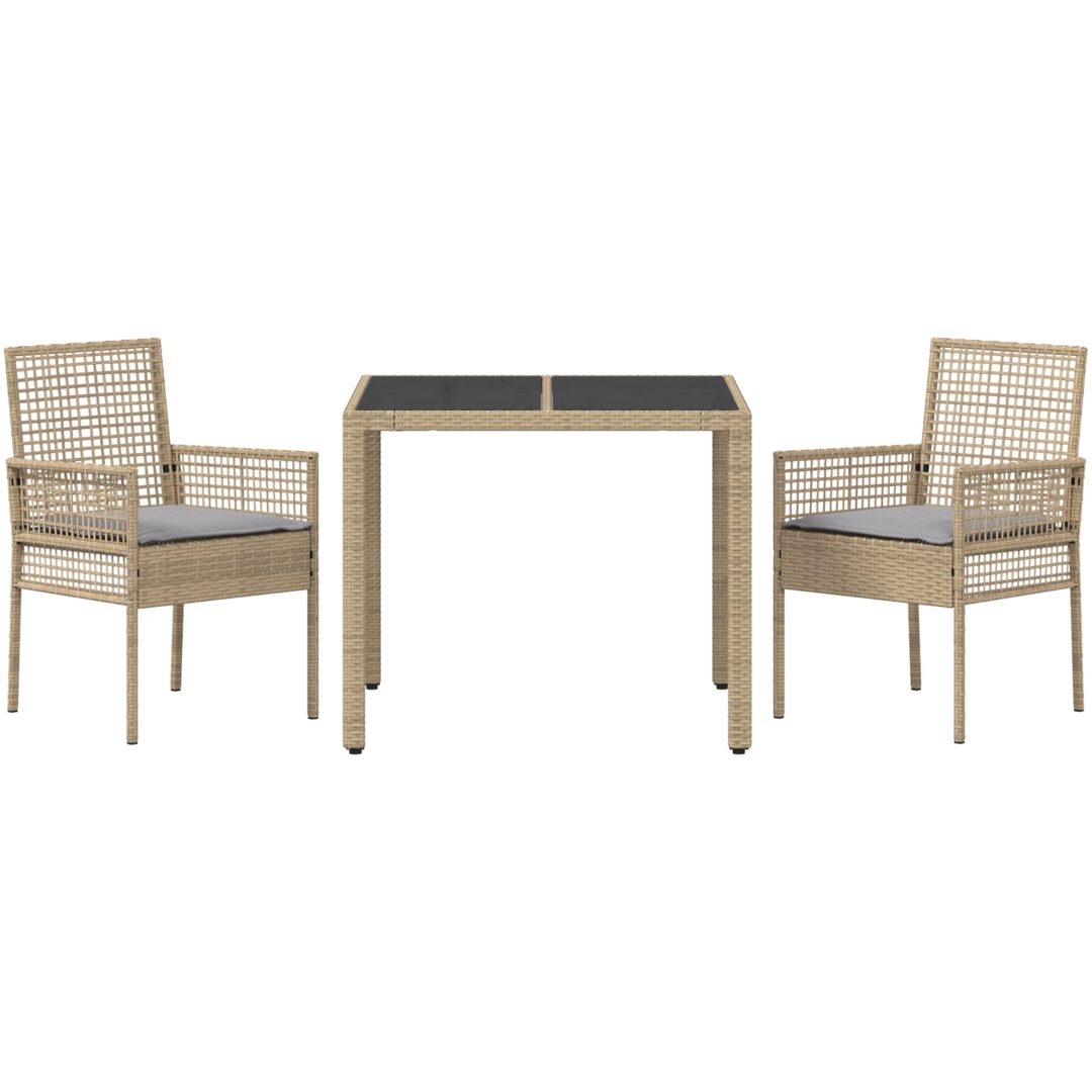 Trädgårdsmöbelset 3 pcs Beige vidaXL 90 x 90 x 75 cm – bild 7