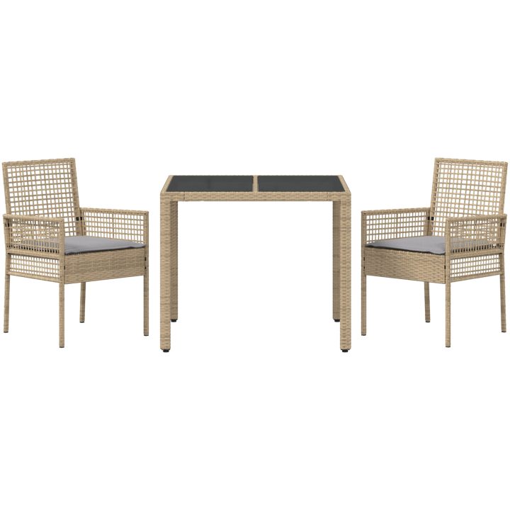 Trädgårdsmöbelset 3 pcs Beige vidaXL 90 x 90 x 75 cm – bild 7