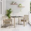 Trädgårdsmöbelset 3 pcs Beige vidaXL 90 x 90 x 75 cm – miniatyr 1