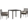 Trädgårdsmöbelset 3 pcs Brun Konstrotting vidaXL 90 x 90 x 75 cm – miniatyr 2