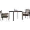 Trädgårdsmöbelset 3 pcs Brun Konstrotting vidaXL 90 x 90 x 75 cm – miniatyr 3