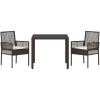 Trädgårdsmöbelset 3 pcs Brun Konstrotting vidaXL 90 x 90 x 75 cm – miniatyr 7