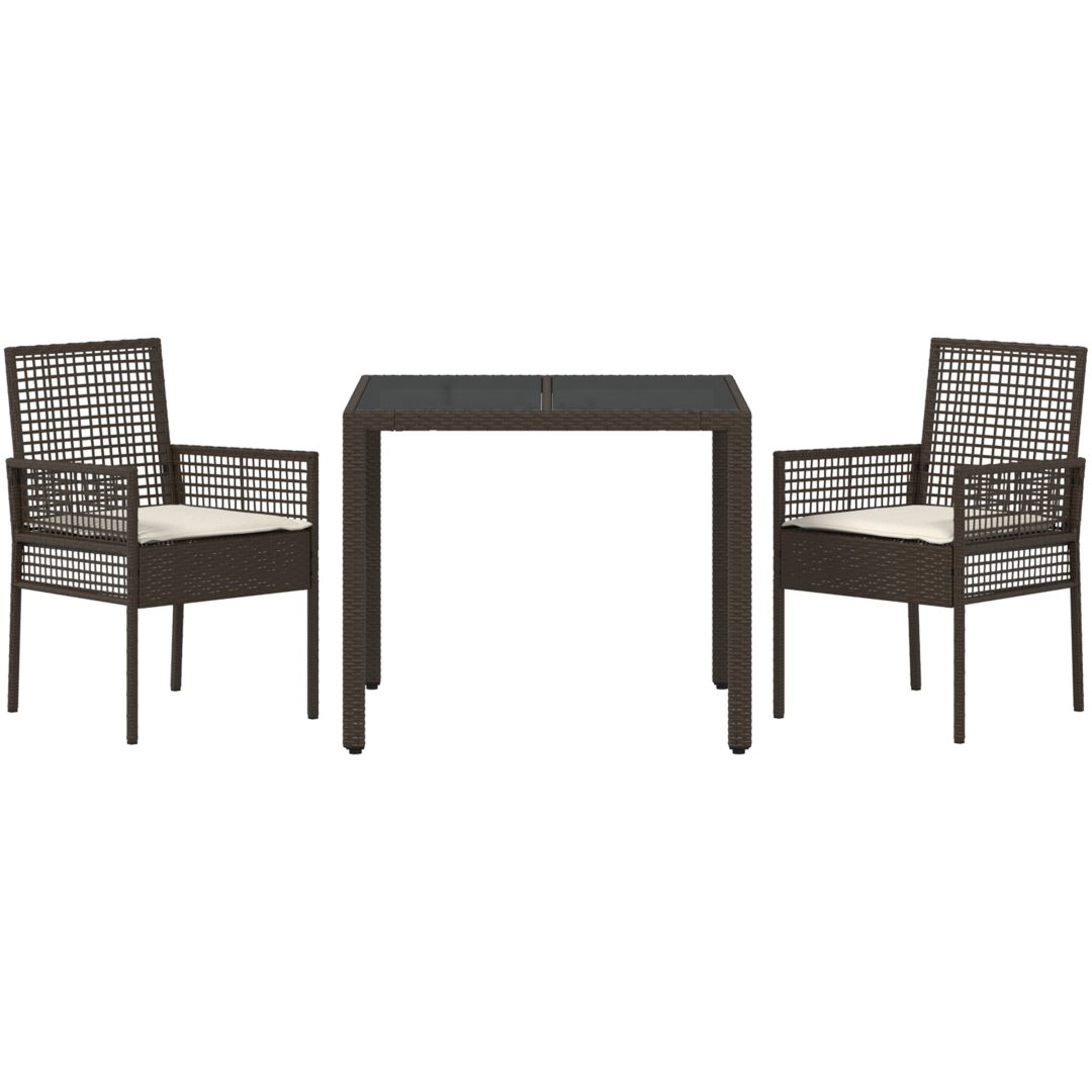 Trädgårdsmöbelset 3 pcs Brun Konstrotting vidaXL 90 x 90 x 75 cm – bild 7