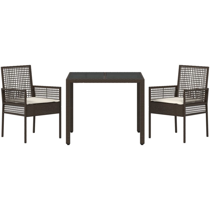 Trädgårdsmöbelset 3 pcs Brun Konstrotting vidaXL 90 x 90 x 75 cm – bild 7