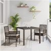 Trädgårdsmöbelset 3 pcs Brun Konstrotting vidaXL 90 x 90 x 75 cm – miniatyr 1