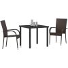 Trädgårdsmöbelset 3 pcs Brun PE Rattan vidaXL 80 x 80 x 73 cm – miniatyr 3