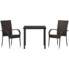Trädgårdsmöbelset 3 pcs Brun PE Rattan vidaXL 80 x 80 x 73 cm – miniatyr 6