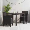 Trädgårdsmöbelset 3 pcs Brun Plast Rattan vidaXL 100 x 100 x 73 cm – miniatyr 3