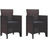 Trädgårdsmöbelset 3 pcs Brun Plast Rattan vidaXL 100 x 100 x 73 cm – miniatyr 5