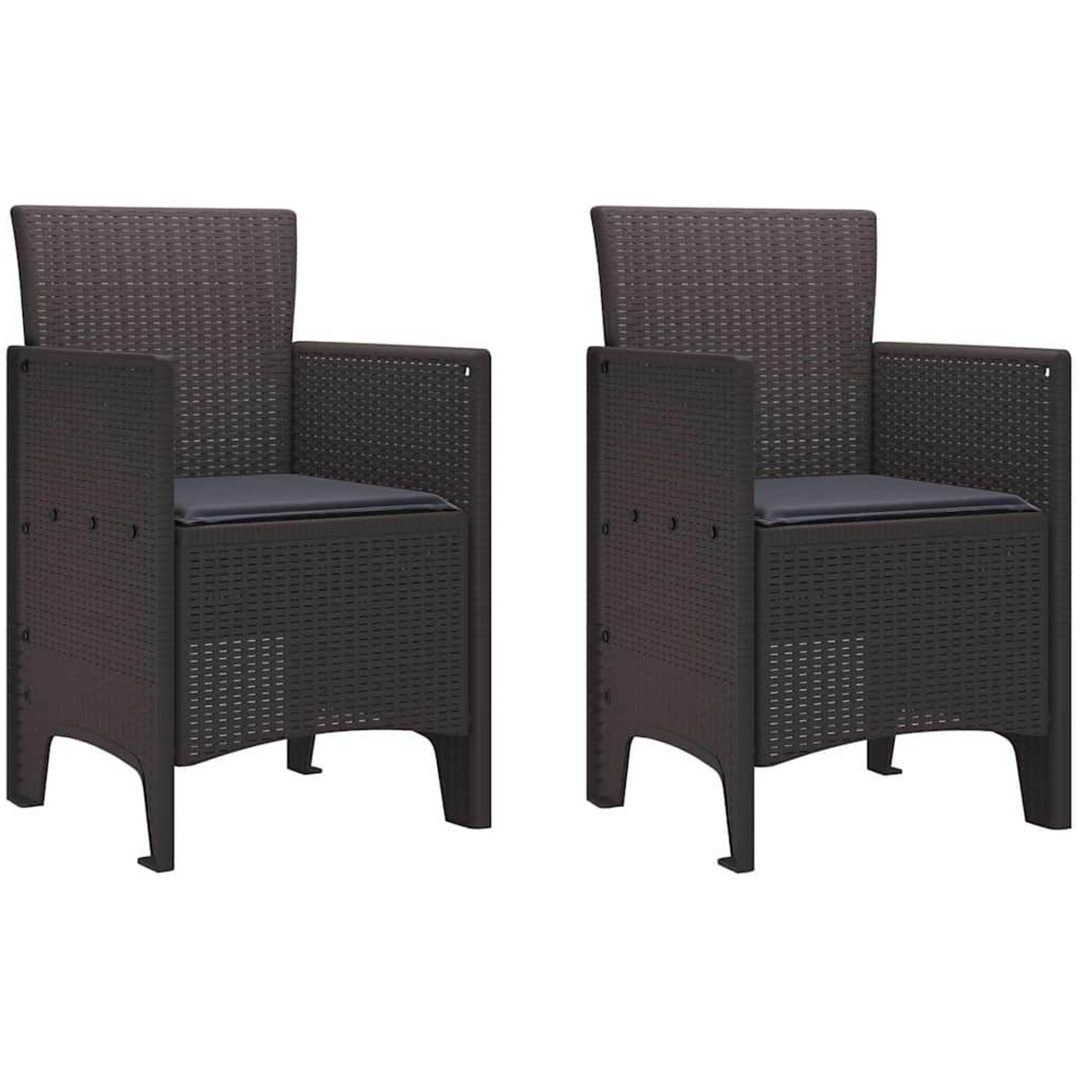 Trädgårdsmöbelset 3 pcs Brun Plast Rattan vidaXL 100 x 100 x 73 cm – bild 5