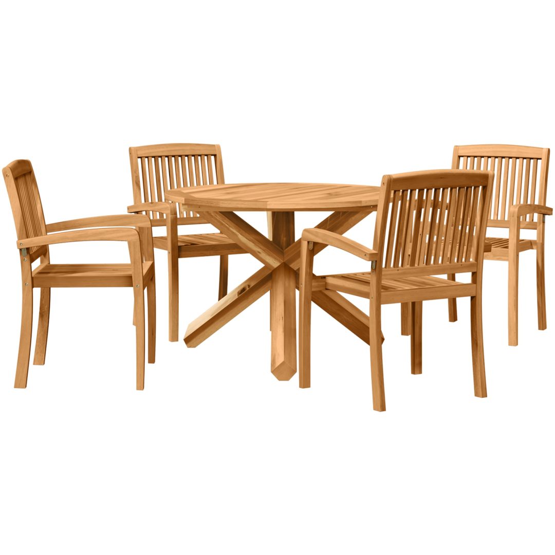Trädgårdsmöbelset 3 pcs Brun vidaXL 109 x 109 x 74 cm – bild 2