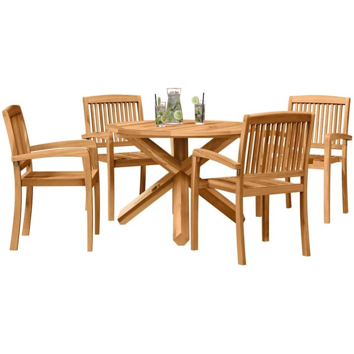 Trädgårdsmöbelset 3 pcs Brun vidaXL 109 x 109 x 74 cm – bild 3
