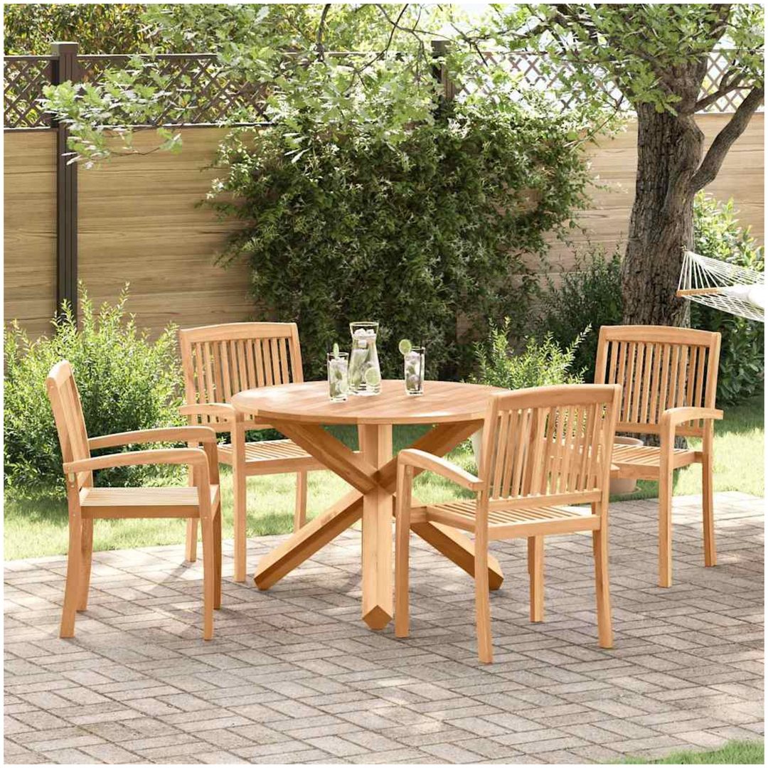Trädgårdsmöbelset 3 pcs Brun vidaXL 109 x 109 x 74 cm – bild 4