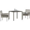 Trädgårdsmöbelset 3 pcs Grå Konstrotting vidaXL 90 x 90 x 75 cm – miniatyr 3