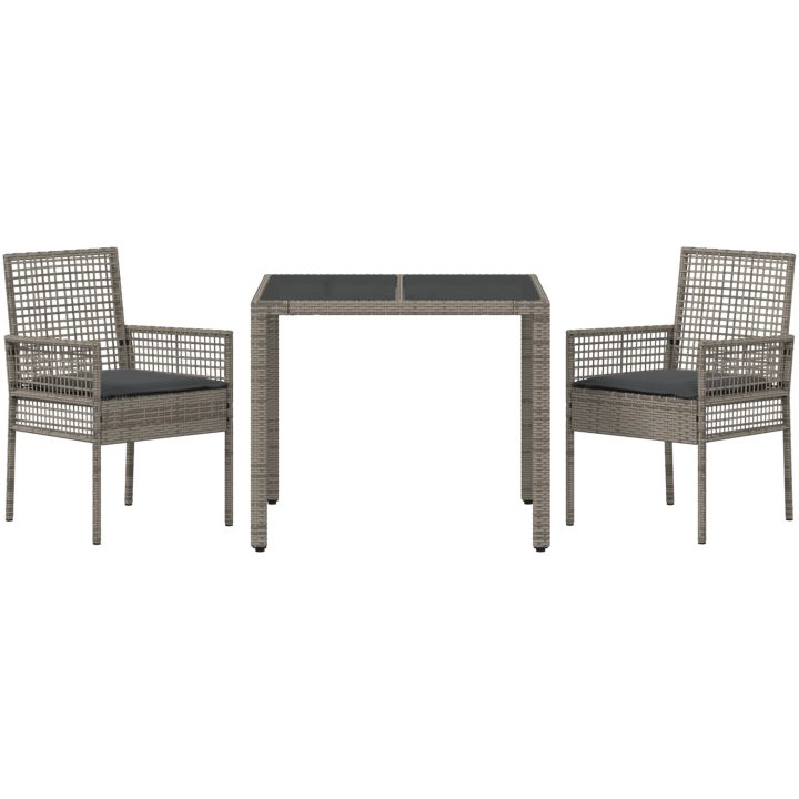 Trädgårdsmöbelset 3 pcs Grå Konstrotting vidaXL 90 x 90 x 75 cm – bild 7