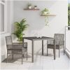 Trädgårdsmöbelset 3 pcs Grå Konstrotting vidaXL 90 x 90 x 75 cm – miniatyr 1