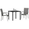 Trädgårdsmöbelset 3 pcs Grå PE Rattan vidaXL 80 x 80 x 73 cm – miniatyr 3