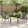 Trädgårdsmöbelset 3 pcs Grå PE Rattan vidaXL 80 x 80 x 73 cm – miniatyr 4