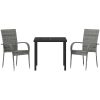 Trädgårdsmöbelset 3 pcs Grå PE Rattan vidaXL 80 x 80 x 73 cm – miniatyr 7