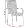Trädgårdsmöbelset 3 pcs Grå PE Rattan vidaXL 80 x 80 x 73 cm – miniatyr 10
