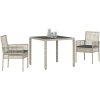 Trädgårdsmöbelset 3 pcs Ljusgrå Konstrotting vidaXL 90 x 90 x 75 cm – miniatyr 3