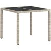 Trädgårdsmöbelset 3 pcs Ljusgrå Konstrotting vidaXL 90 x 90 x 75 cm – miniatyr 5