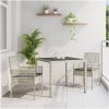 Trädgårdsmöbelset 3 pcs Ljusgrå Konstrotting vidaXL 90 x 90 x 75 cm – miniatyr 1