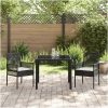 Trädgårdsmöbelset 3 pcs Svart Konstrotting vidaXL 90 x 90 x 75 cm – miniatyr 4