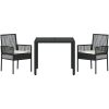 Trädgårdsmöbelset 3 pcs Svart Konstrotting vidaXL 90 x 90 x 75 cm – miniatyr 7