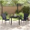 Trädgårdsmöbelset 3 pcs Svart PE Rattan vidaXL 80 x 80 x 73 cm – miniatyr 4
