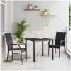 Trädgårdsmöbelset 3 pcs Svart PE Rattan vidaXL 80 x 80 x 73 cm – miniatyr 1