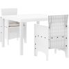 Trädgårdsmöbelset 3 pcs Vit Plast Rattan vidaXL 100 x 100 x 73 cm – miniatyr 2