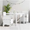 Trädgårdsmöbelset 3 pcs Vit Plast Rattan vidaXL 100 x 100 x 73 cm – miniatyr 1