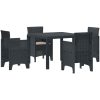 Trädgårdsmöbelset 5 pcs Antracit Plast vidaXL 100 x 100 x 73 cm – miniatyr 2