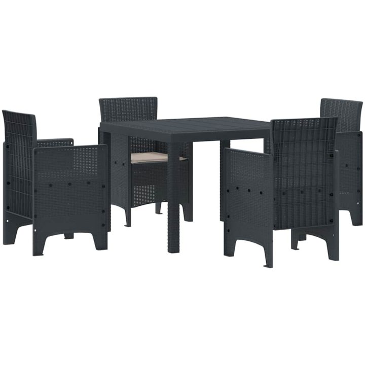 Trädgårdsmöbelset 5 pcs Antracit Plast vidaXL 100 x 100 x 73 cm – bild 2