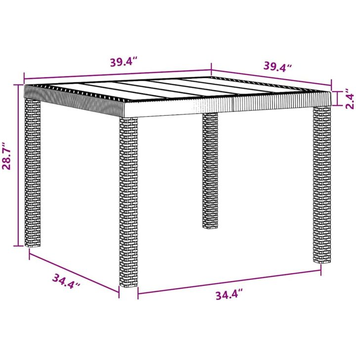 Trädgårdsmöbelset 5 pcs Antracit Plast vidaXL 100 x 100 x 73 cm – bild 11