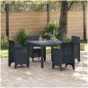 Trädgårdsmöbelset 5 pcs Antracit Plast vidaXL 100 x 100 x 73 cm – miniatyr 1