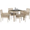 Trädgårdsmöbelset 5 pcs Beige Konstrotting vidaXL 90 x 90 x 75 cm – miniatyr 3