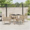 Trädgårdsmöbelset 5 pcs Beige Konstrotting vidaXL 90 x 90 x 75 cm – miniatyr 4
