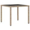 Trädgårdsmöbelset 5 pcs Beige Konstrotting vidaXL 90 x 90 x 75 cm – miniatyr 5