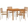 Trädgårdsmöbelset 5 pcs Beige vidaXL 110 x 110 x 75 cm – miniatyr 2