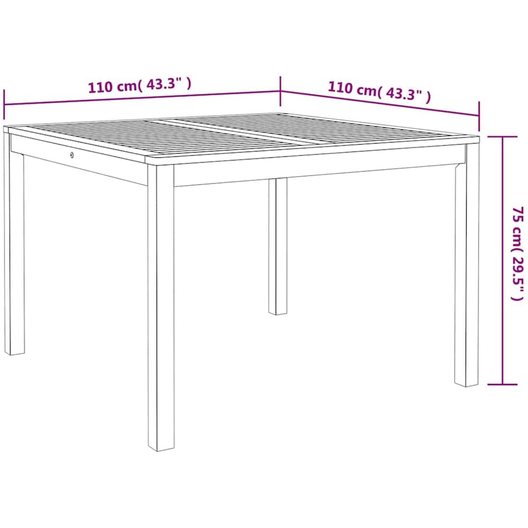 Trädgårdsmöbelset 5 pcs Beige vidaXL 110 x 110 x 75 cm – bild 11