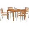 Trädgårdsmöbelset 5 pcs Beige vidaXL 110 x 110 x 75 cm – miniatyr 3