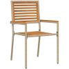 Trädgårdsmöbelset 5 pcs Beige vidaXL 110 x 110 x 75 cm – miniatyr 6