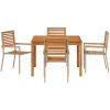 Trädgårdsmöbelset 5 pcs Beige vidaXL 110 x 110 x 75 cm – miniatyr 7