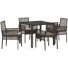 Trädgårdsmöbelset 5 pcs Brun Konstrotting vidaXL 90 x 90 x 75 cm – miniatyr 2