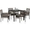 Trädgårdsmöbelset 5 pcs Brun Konstrotting vidaXL 90 x 90 x 75 cm – miniatyr 3
