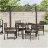 Trädgårdsmöbelset 5 pcs Brun Konstrotting vidaXL 90 x 90 x 75 cm – miniatyr 4